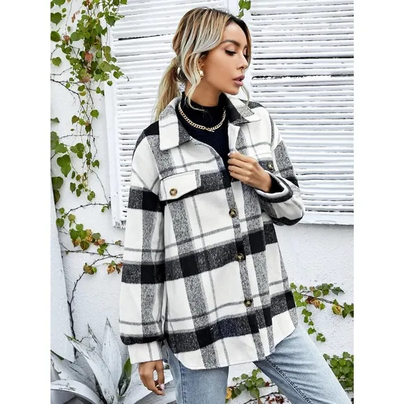 Minimalist preppy oversized boyfriend trucker shacket jacket Overcoat