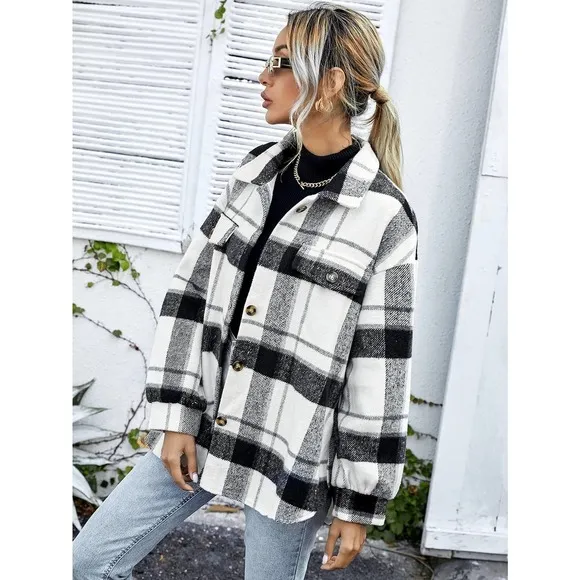 Minimalist preppy oversized boyfriend trucker shacket jacket Overcoat