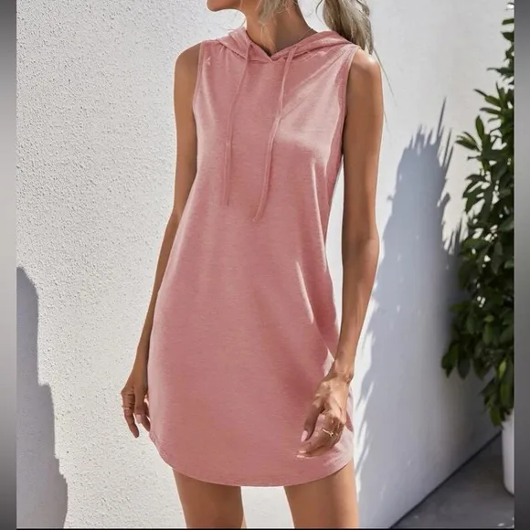 Minimalist Sleeveless Hoodie Casual Dress