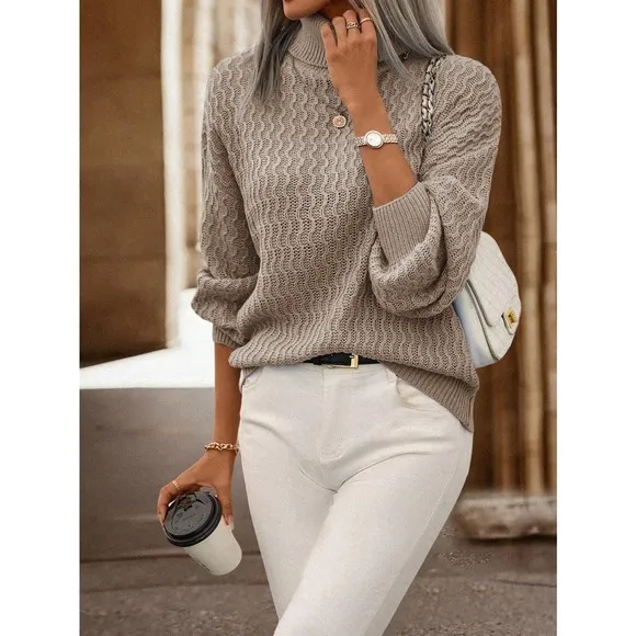 minimalist Turtleneck oversized knit Sweater