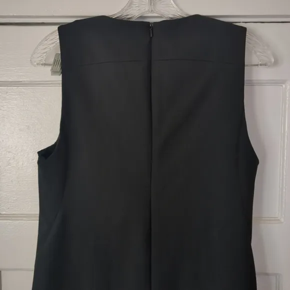 Ministry Of Supply Kinetic Dress Size 6 Black Minimalist A Line V Neck Career