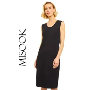 Misook Sleeveless Sheath Knit Dress, Minimalist Quiet Luxury Career Cocktails, S
