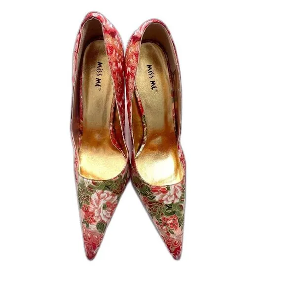 Miss me romantic chic flounce floral pump womens shoes heels Y2K luxury Sz10.