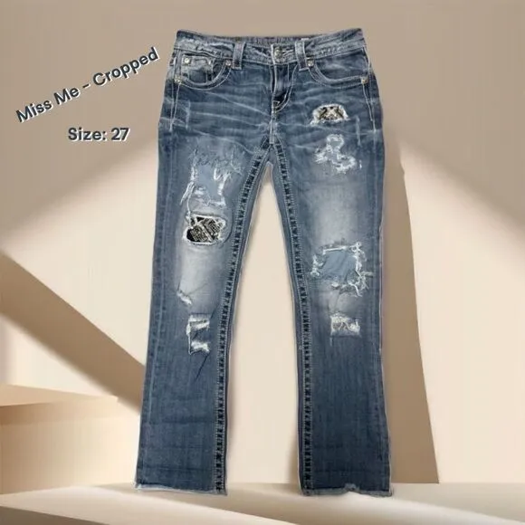 Miss Me Signature Frayed Ankle Jeans