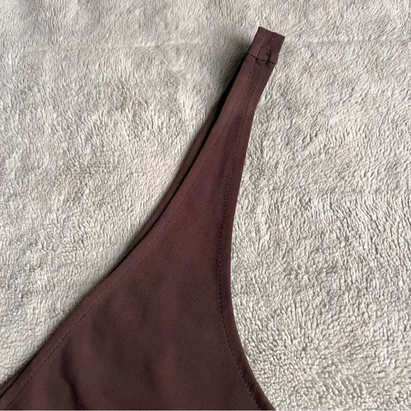 Mistress Rocks Sleeveless Ruched Bodycon Minimalist Tank Dress Chocolate Brown