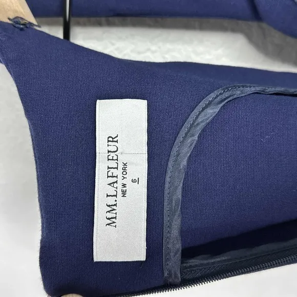 MM LaFleur Dress Womens Size 6 Blue Sleeveless Office Business Minimalist Sheath