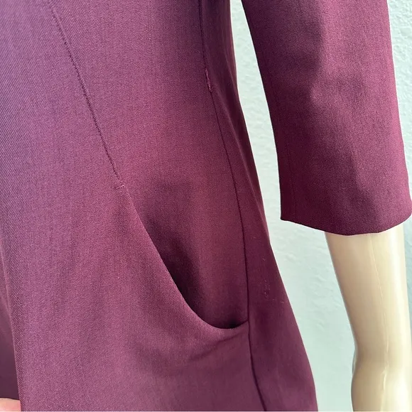 M.M. Lafleur Maroon Etsuko Dress Career Office Classic Timeless Quiet Luxury 6