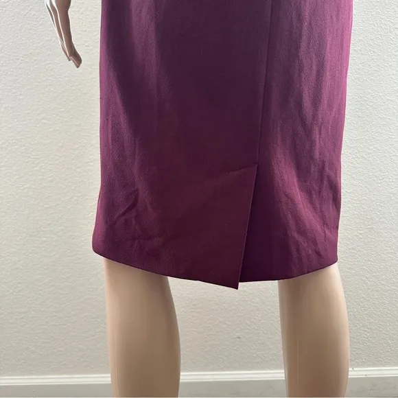 M.M. Lafleur Maroon Etsuko Dress Career Office Classic Timeless Quiet Luxury 6