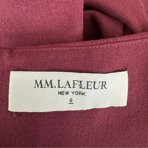 M.M. Lafleur Maroon Etsuko Dress Career Office Classic Timeless Quiet Luxury 6