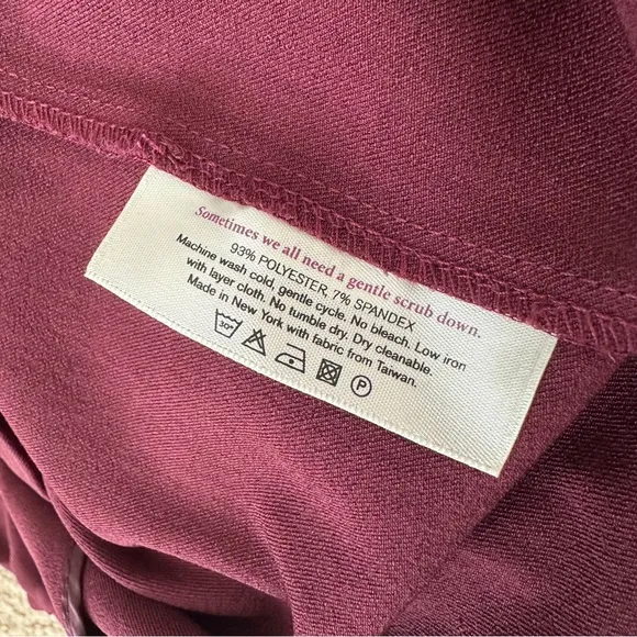 M.M. Lafleur Maroon Etsuko Dress Career Office Classic Timeless Quiet Luxury 6