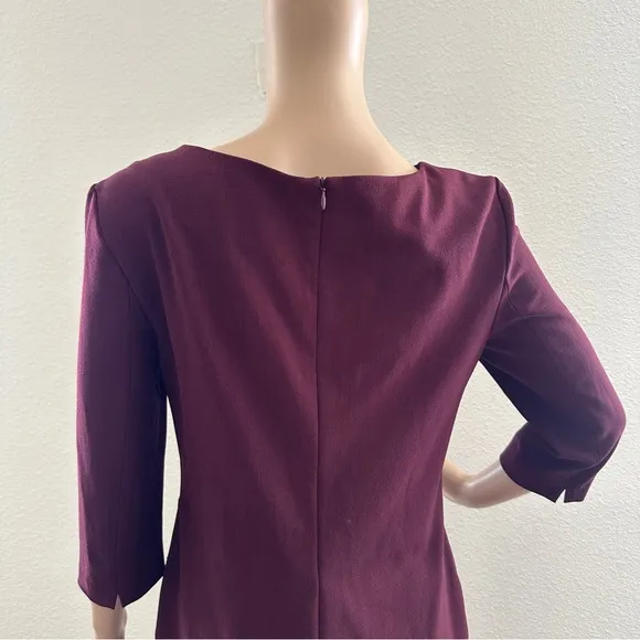 M.M. Lafleur Maroon Etsuko Dress Career Office Classic Timeless Quiet Luxury 6