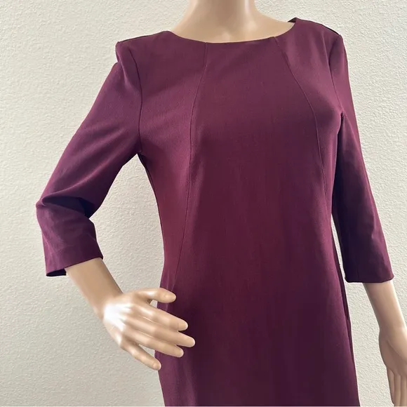 M.M. Lafleur Maroon Etsuko Dress Career Office Classic Timeless Quiet Luxury 6