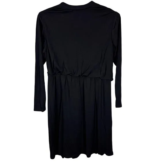 MM. LaFleur Morgan Dress black  1/ 1X knit crepe NEW office minimalist classic