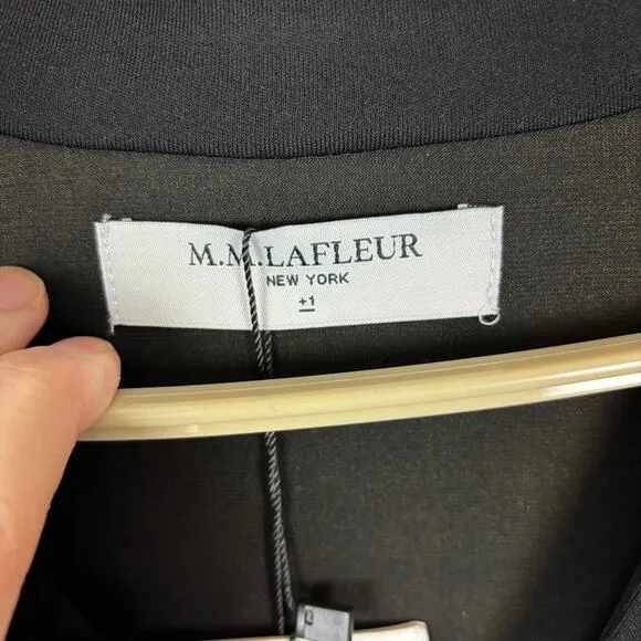 MM. LaFleur Morgan Dress black  1/ 1X knit crepe NEW office minimalist classic