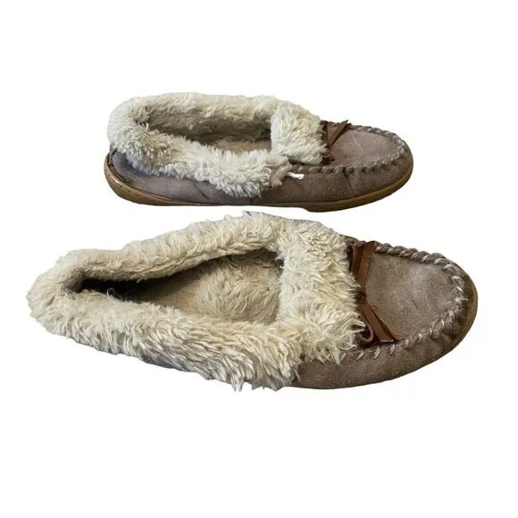 Moccasin Slippers Faux Fur Furry Winter Workwear Work