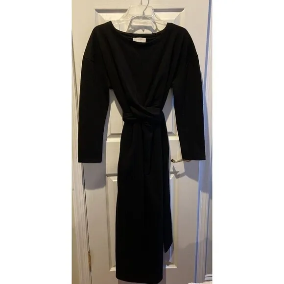 Modern Citizen Wrap Dress Women XL Classic Audrey Black Quiet Luxury