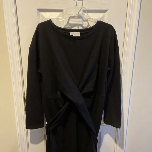 Modern Citizen Wrap Dress Women XL Classic Audrey Black Quiet Luxury