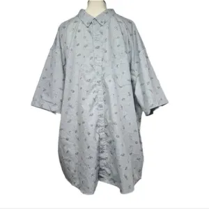 Molokai Surf Co Outer Space Alien Telescope Print Button Down Shirt Men's 4XL