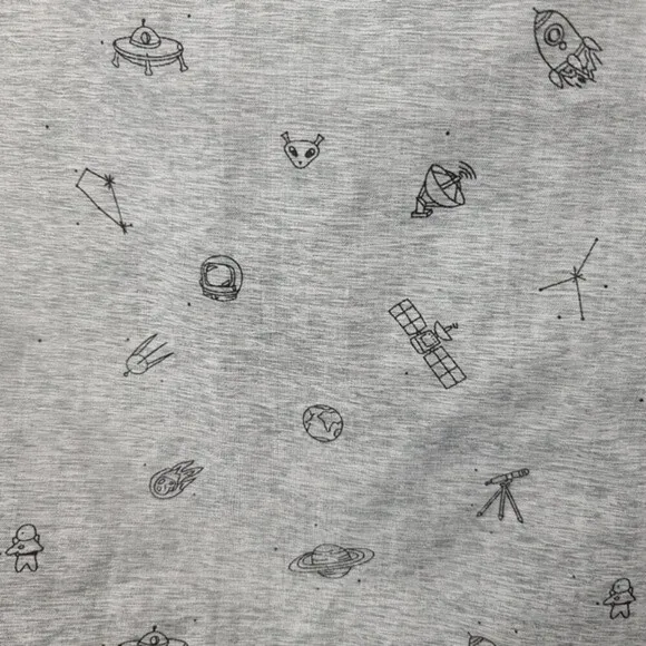 Molokai Surf Co Outer Space Alien Telescope Print Button Down Shirt Men's 4XL