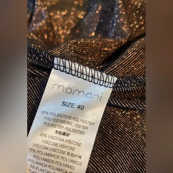 Momoni Italian Luxury Tan Sparkle Midi Dress (Retail $693)