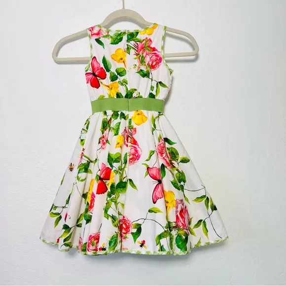 MONNALISA Luxury Italian Rose Butterfly Dress 7