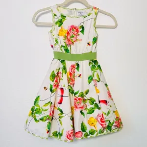 MONNALISA Luxury Italian Rose Butterfly Dress 7