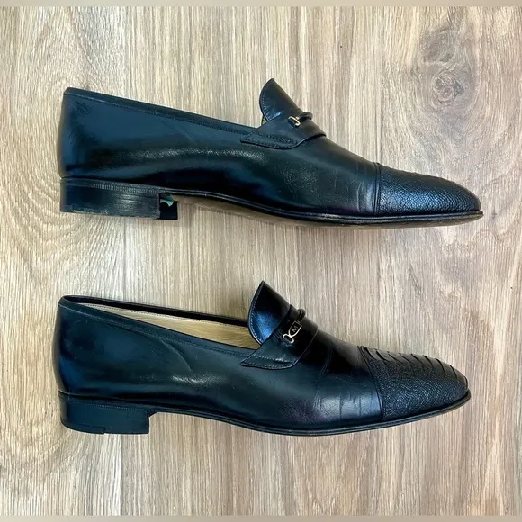 Moreschi Men Shoes-Cayman belly Toe Shoes Toe Cap  Black Size 10.5 EUC