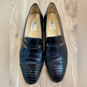 Moreschi Men Shoes-Cayman belly Toe Shoes Toe Cap  Black Size 10.5 EUC
