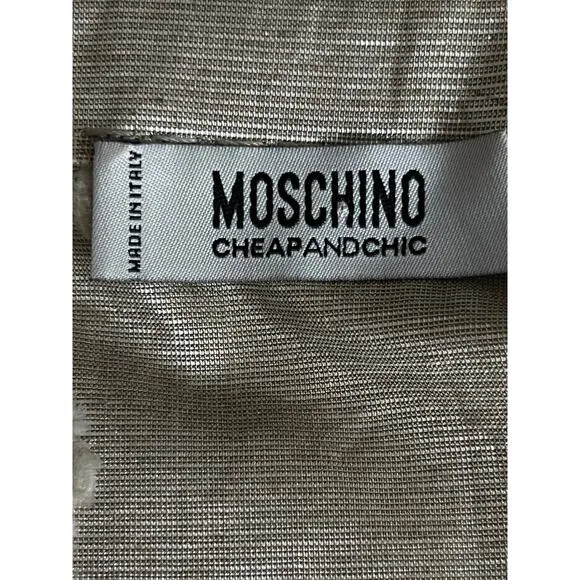 Moschino Cheap and Chic Gold Beige Short Sleeves Dress Cocktail Night Out Size 8
