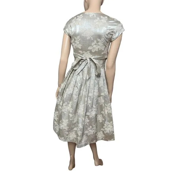Moschino Cheap and Chic Gold Beige Short Sleeves Dress Cocktail Night Out Size 8