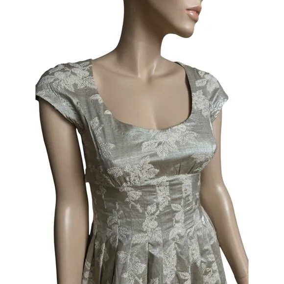 Moschino Cheap and Chic Gold Beige Short Sleeves Dress Cocktail Night Out Size 8