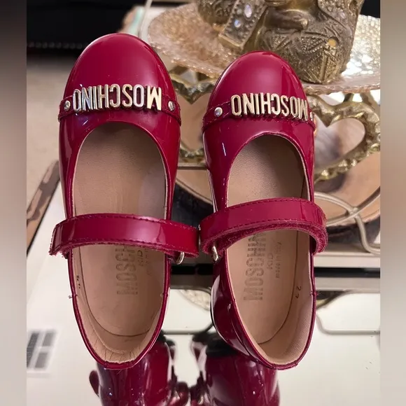 Moschino Red Patent Leather Dressy Shoes for Girl