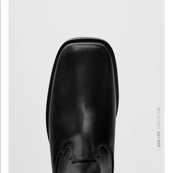 ⚡️MOVING SALE ⚡️ Zara leather square toe ankle boots ⚡️MOVING SALE ⚡️
