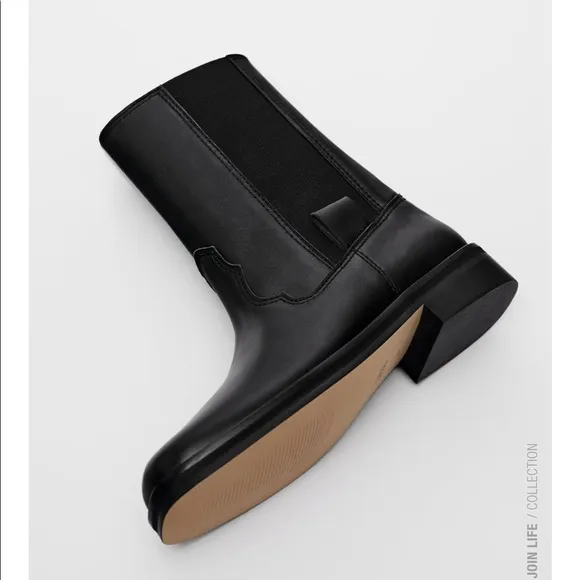 ⚡️MOVING SALE ⚡️ Zara leather square toe ankle boots ⚡️MOVING SALE ⚡️