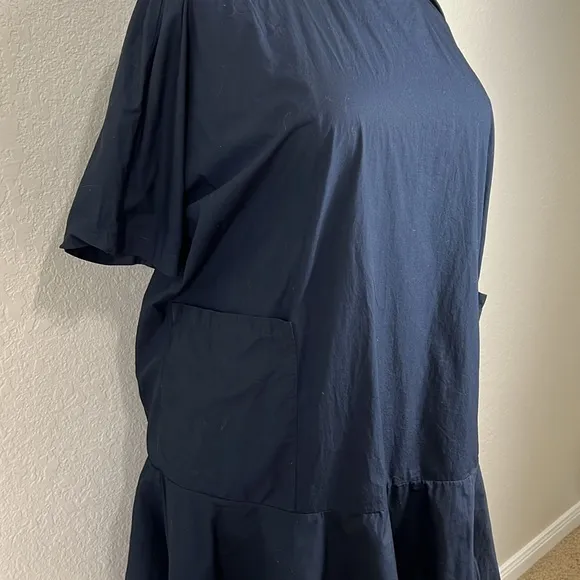 Mr. Larkin XS/S‎ Minimalist Dress Very Oversized Navy Tent Dress Short Sleeve