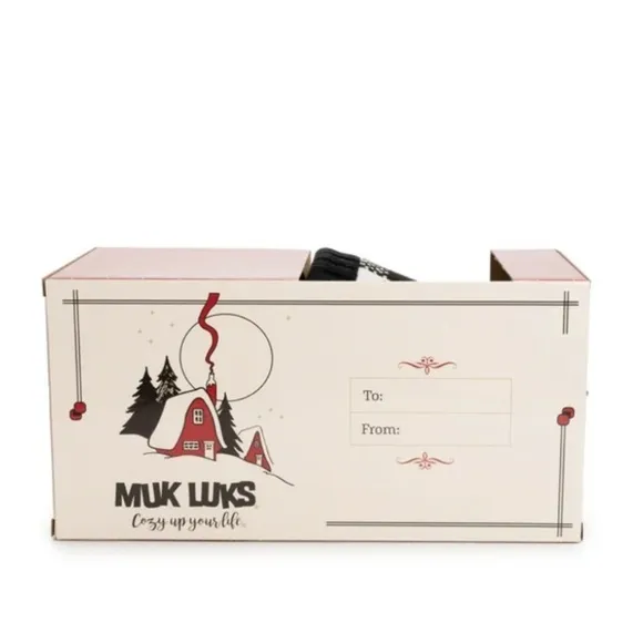 MUK LUKS Men’s Slippers Gift Set Buffalo Check