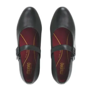 Munro Black Leather MJ Flat Mary Jane Shoes A11-2. Size 8.5M. New without box