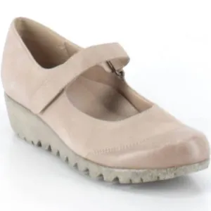 Munro Suede Leather Tan Mary Jane Walking Wedge Sz 7.5
