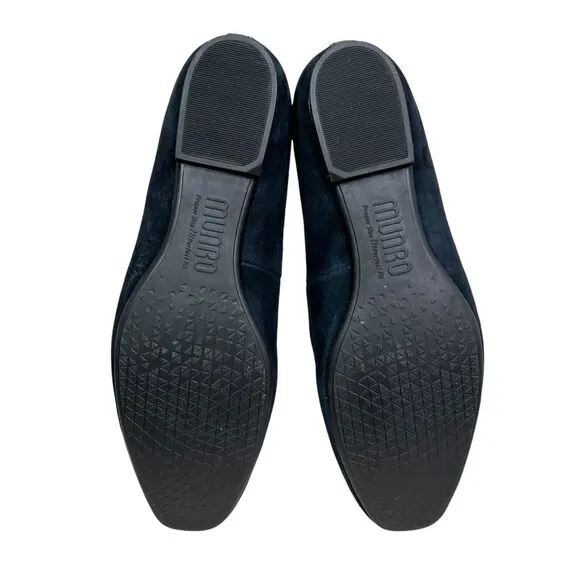 Munro Womens Flats Rossa Suede Bow‎ Tie Cushioned Rubber Soles Navy Size 9 M