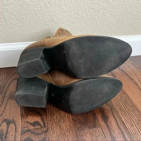 Musse &amp; Cloud Aster Ankle Boots Booties Brown Leather Women’s size 10 Studs $105