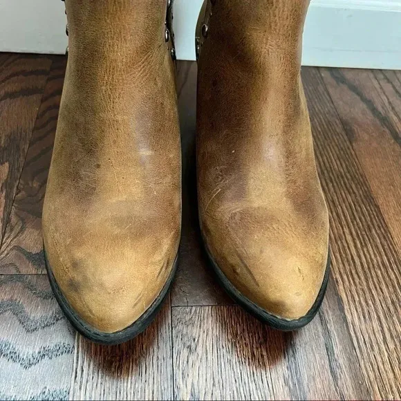 Musse &amp; Cloud Aster Ankle Boots Booties Brown Leather Women’s size 10 Studs $105