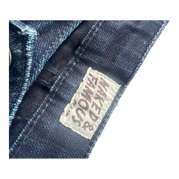 Naked and Famous Men's Neppy Blue Wash Denim Jeans &quot;Skinny Guy&quot; Size 34 Preppy