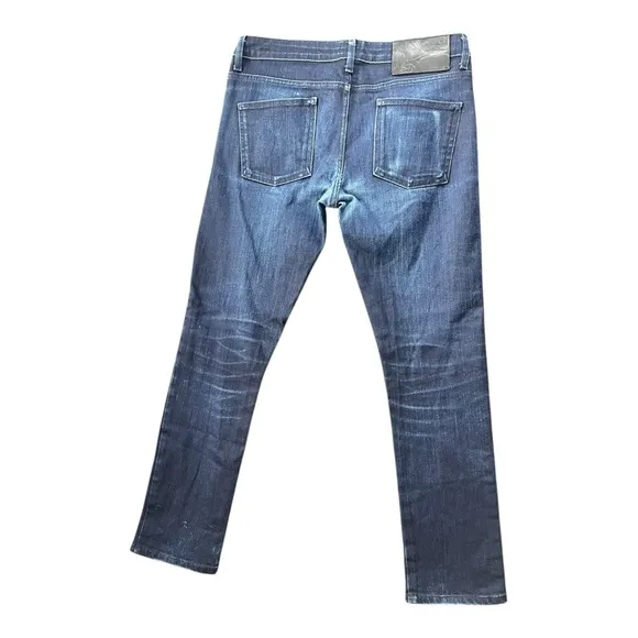 Naked and Famous Men's Neppy Blue Wash Denim Jeans &quot;Skinny Guy&quot; Size 34 Preppy