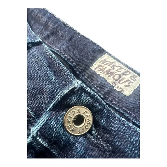 Naked and Famous Men's Neppy Blue Wash Denim Jeans &quot;Skinny Guy&quot; Size 34 Preppy