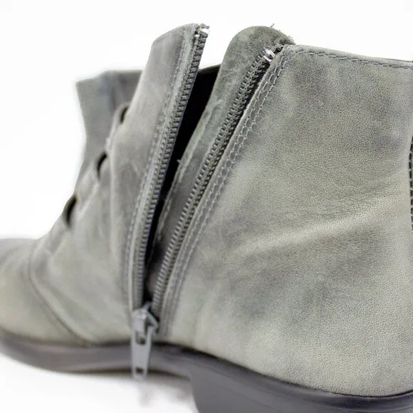 NAOT Leather Boots Women's 7 Calima Black Gray Calima Ankle Booties Multi-Buckle