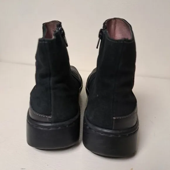Naot Oyster Black Suede Leather Comfort Walking Zip Boots Size 38 US 7.5