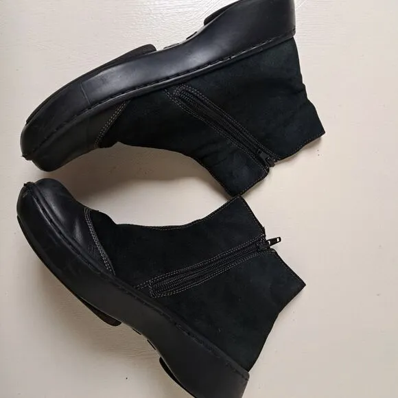 Naot Oyster Black Suede Leather Comfort Walking Zip Boots Size 38 US 7.5