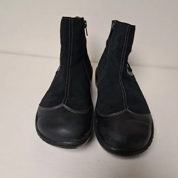 Naot Oyster Black Suede Leather Comfort Walking Zip Boots Size 38 US 7.5