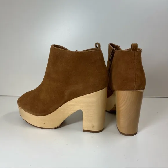 Nasty gal NEW Brown Suede Platform Ankle Boots 6.5