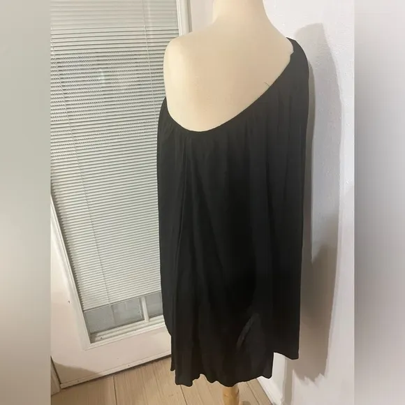 Nation, LTD,  size, M, woman one shoulder, black tunic, lined mini dress